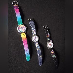 Accutime Colorful Rainbow Unicorn Pattern Watches Set